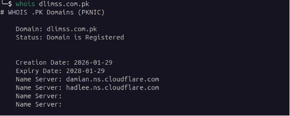 WHOIS output