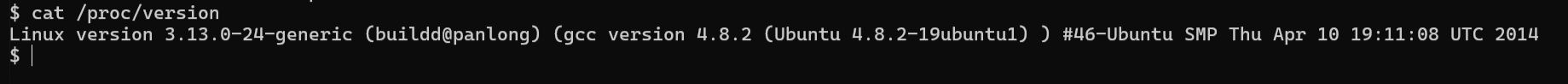 cat /proc/version output