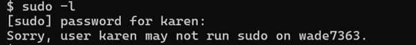 sudo -l denied