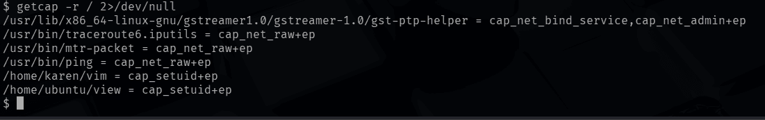 getcap listing of binaries with capabilities set