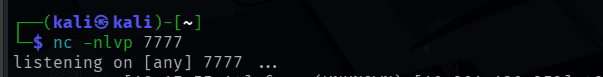 netcat listener on port 7777