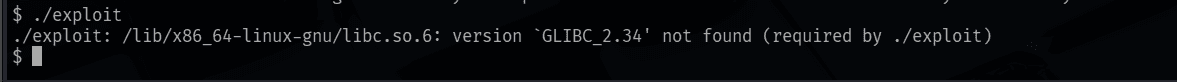 GLIBC version error on first run