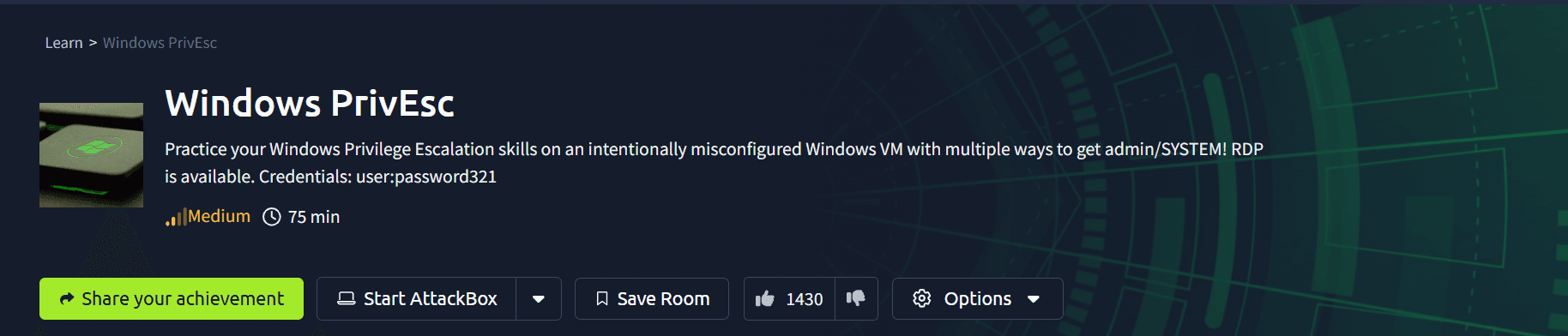 Windows PrivEsc room banner